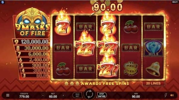 9 Masks of Fire automat - Najlepší casíno
