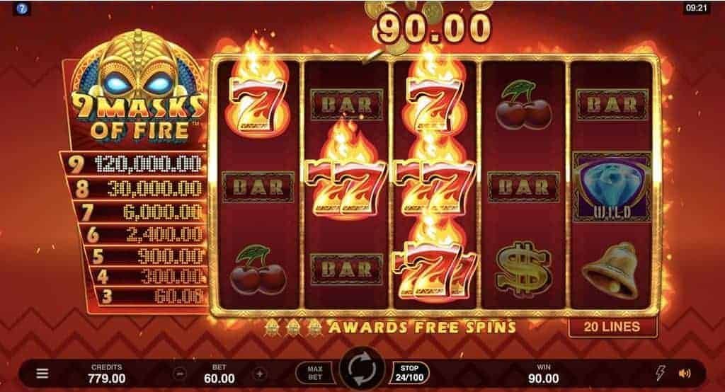 9 Masks of Fire automat zdarma