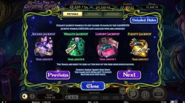 Faerie Spells automat zdarma