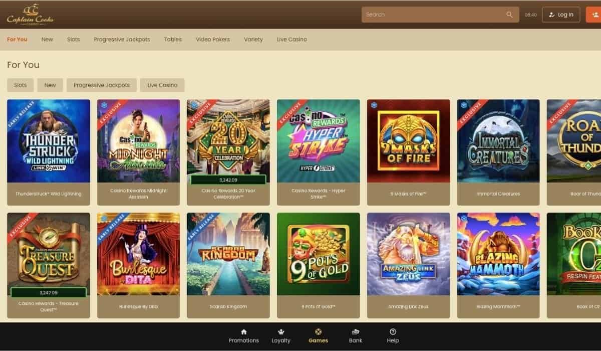 captain cooks casino recenze