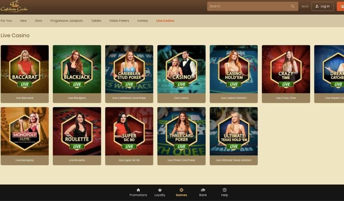 captain cooks casino recenze