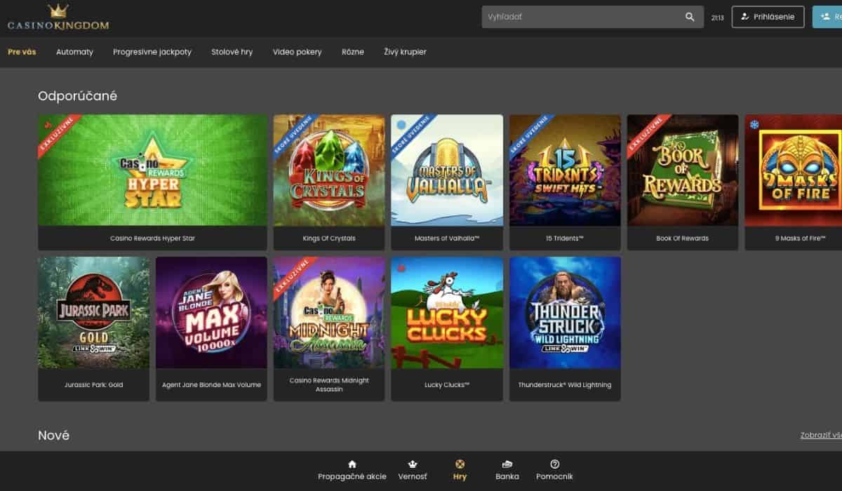 kingdom casino recenze jackpot automaty