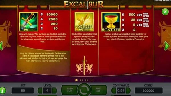 Excalibur automat zdarma