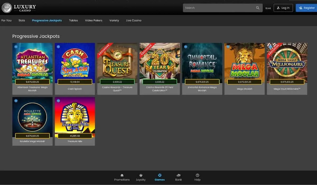 Luxury Casino jackpot automaty