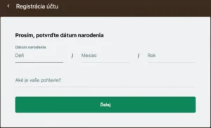 Casino Rewards prihlaseni - krok 2