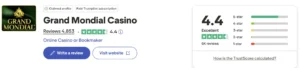 Grand Mondial casino recenze Trustpilot
