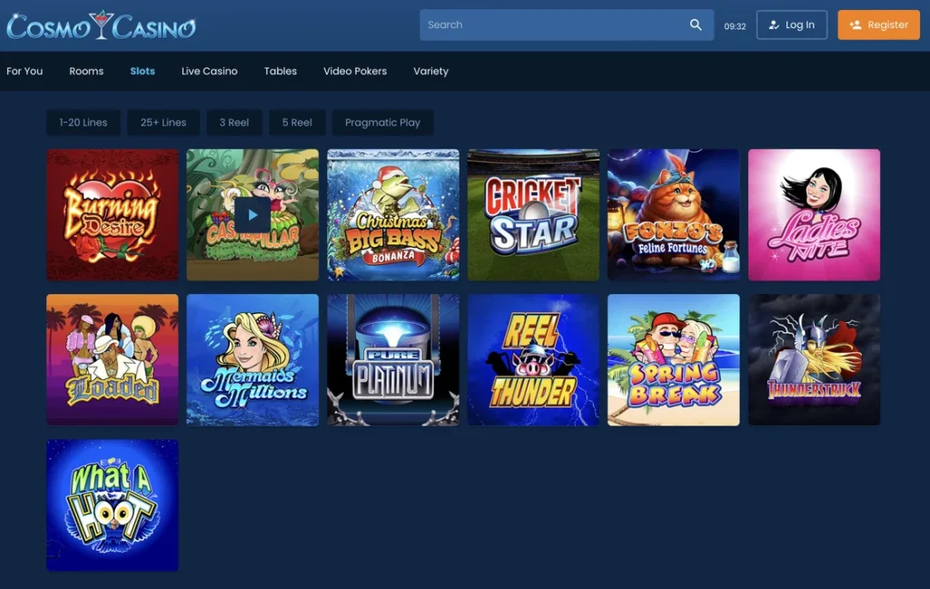 Cosmo Casino hry